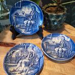 Blauwe Wedgwood schoteltjes. 2x Huntsman en 1 X gamekeeper, Ophalen of Verzenden