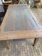 Eettafel teak maar vergrijsd afgewerkt, Teakhout, Rechthoekig, Ophalen of Verzenden, Zo goed als nieuw