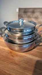 3 mooie dekschalen, Ophalen, Zo goed als nieuw, Rond, Glas