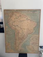 Oude kaart Zuid Amerika 1966 op houten plaat., Overige gebieden, Diverse auteurs, Landkaart, 1800 tot 2000