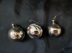 Vintage Set van 3 antiek glazen kerstballen waarvan 1 met, Ophalen, Gebruikt