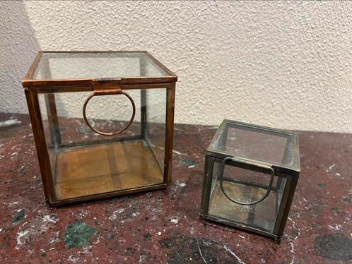 2 glazen doosjes, Huis en Inrichting, Woonaccessoires | Overige, Zo goed als nieuw, Ophalen of Verzenden