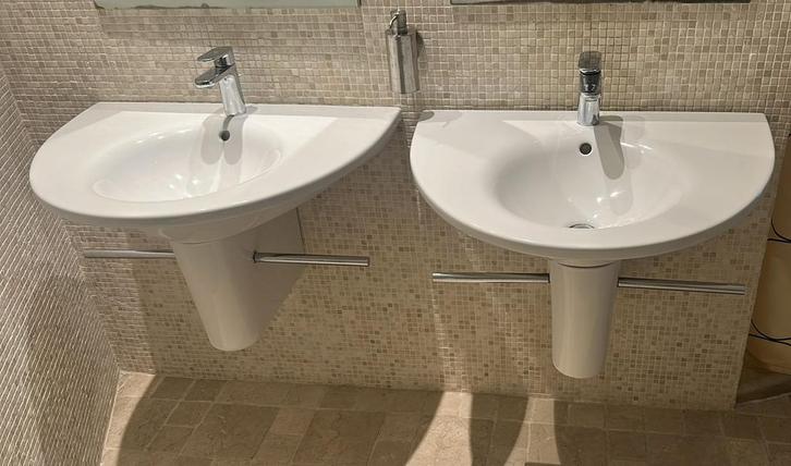 Wastafels Philippe Starck 2 stuks wit, Doe-het-zelf en Verbouw, Sanitair, Zo goed als nieuw, Wastafel, Ophalen of Verzenden