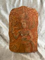 Terracotta plaat van een Indonesisch tempelbeeld met Aspara, Ophalen of Verzenden