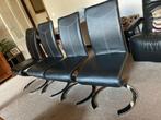 Set van 4 design eetkamerstoelen, Ophalen, Overige materialen, Gebruikt, Zwart