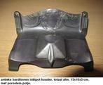 antieke hardtinnen inktpot houder met porselein potje, Antiek en Kunst, Antiek | Tin, Ophalen of Verzenden