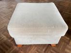 Twee ecru hockers / poef 65 cm x 65 cm, Ophalen, Gebruikt, Stof, 50 tot 75 cm