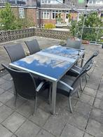 Tuinset tafel en 6 stoelen, Tuin en Terras, Tuinsets en Loungesets, Ophalen, Gebruikt, Eettafel, 6 zitplaatsen