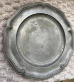 Antiek Tinnen Bord met Golvende Rand Decoratief Verzamelobje, Antiek en Kunst, Antiek | Tin, Ophalen of Verzenden