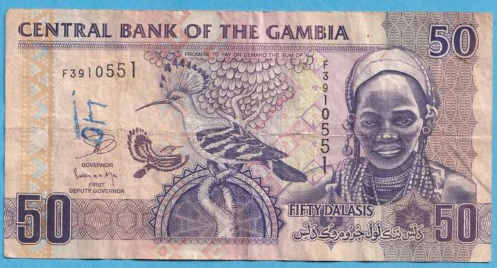 (KC25) Gambia 50 dalasi, Postzegels en Munten, Bankbiljetten | Afrika, Los biljet, Overige landen, Verzenden