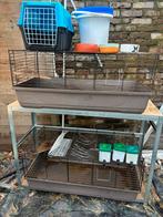 Konijnenhokken (2x) en toebehoren, Dieren en Toebehoren, Ophalen, 110 cm of meer, Zo goed als nieuw, 90 cm of meer