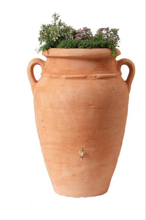 Kunststof regenton Antique Amphora nu in de aanbieding!, Tuin en Terras, Regentonnen, Nieuw, Kunststof, 150 liter of meer, Met kraantje