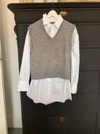 Superleuke witte blouse met grijze spencer, Zara, Maat 38/40 (M), Ophalen of Verzenden, Wit