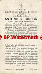 Dudock Antonius 1864 Westerblokker 1929 Bolsward pastoor (fo, Verzamelen, Bidprentje, Ophalen of Verzenden