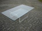 Vintage salontafel jaren 70 plexiglas/ glazen blad, Huis en Inrichting, Tafels | Salontafels, Ophalen, Gebruikt, 100 tot 150 cm