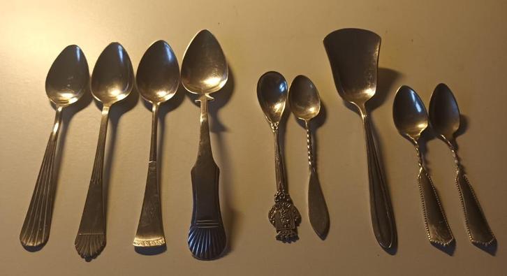 Theelepels 9 in 1 koop/ 7x verzilverd, Antiek en Kunst, Curiosa en Brocante, Ophalen of Verzenden