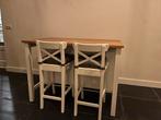Ikea keukeneiland met massief eiken blad en 2 stoelen, Huis en Inrichting, Zo goed als nieuw, Minder dan 100 cm, 25 tot 50 cm