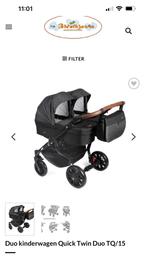 Duo kinderwagen Quick Twin Duo TQ/15, Kinderen en Baby's, Kinderwagens en Combinaties, Overige merken, Ophalen of Verzenden, Verstelbare duwstang