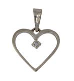 14 karaats witgouden ketting hanger met diamant hart