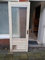 Merbau balkondeur 83 bij 211,5  matglas en ventilatierooster, Doe-het-zelf en Verbouw, Deuren en Horren, Ophalen, Gebruikt, Buitendeur