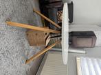Ronde vierpersoons tafel stevige hout, Huis en Inrichting, Tafels | Eettafels, Ophalen, Gebruikt, 50 tot 100 cm, Rond