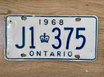 Vintage Canadese nummerplaat Ontario 1968, Ophalen of Verzenden, Gebruikt, Auto's