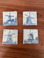 Miniatuur Delft Blauw tegeltjes 4x, Ophalen of Verzenden