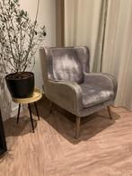 Velvet grijze fauteuil, Huis en Inrichting, Fauteuils, Ophalen, Gebruikt, Klassiek