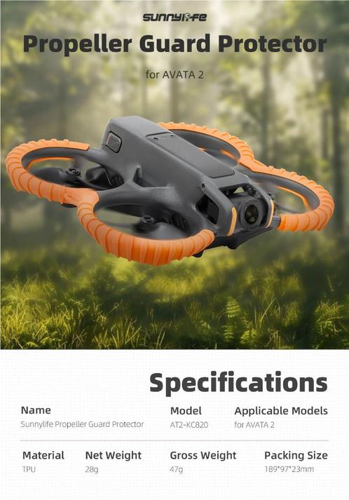 Sunnylife Avata 2 protection Propeller Guards NIEUW, Audio, Tv en Foto, Drones, Nieuw, Drone met camera, Ophalen of Verzenden