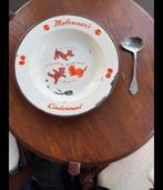 Vintage Kindermeel Emaille Bordje met Tom Poes Lepel, Ophalen of Verzenden