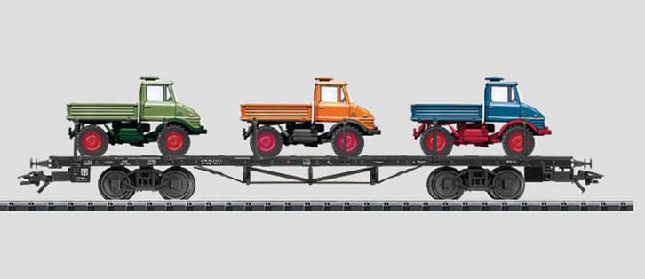 Marklin HO 46286 Voertuigtransporter "UNIMOG"., Hobby en Vrije tijd, Modeltreinen | H0, Nieuw, Wagon, Wisselstroom, Märklin, Ophalen of Verzenden