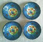 Japans porselein schaaltjes Pauw bloemen 11 cm Ø, Antiek en Kunst, Ophalen of Verzenden