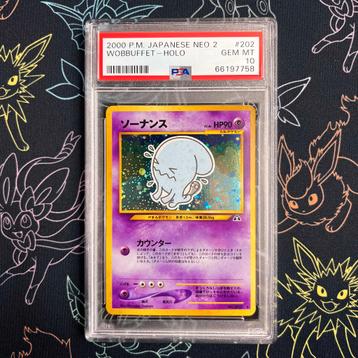 ≥ PSA 10 - Neo 2 Japanese Wobbuffet HOLO Pokémon