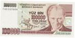 24-1580 Turkije 100.000 lire ND, Verzenden, Midden-Oosten, Los biljet