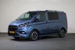 Ford Transit Custom 2.0 TDCI L1 H1 185pk Sport DC Automaat N, Auto's, Bestelauto's, Euro 6, 4 cilinders, Blauw, Origineel Nederlands