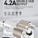 LDNIO CM22 dubbele USB-poorten 21W 4.2A Bluetooth Carkit, Auto diversen, Carkits, Nieuw, Ophalen of Verzenden