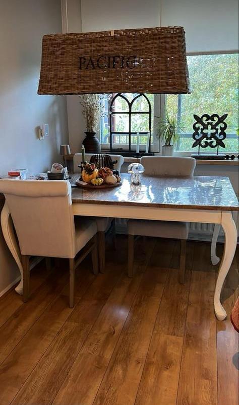 Bommel Eettafel + 4 Stoelen - 160 x 90 cm, Huis en Inrichting, Tafels | Eettafels, Gebruikt, 50 tot 100 cm, 100 tot 150 cm, Vier personen