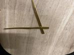 Klok echt beige marmer gouden wijzers organische vorm 50x50, Ophalen, Nieuw, Wandklok