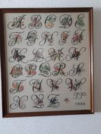 Leuk geborduurd  A,B,C schilderij, Antiek en Kunst, Ophalen of Verzenden