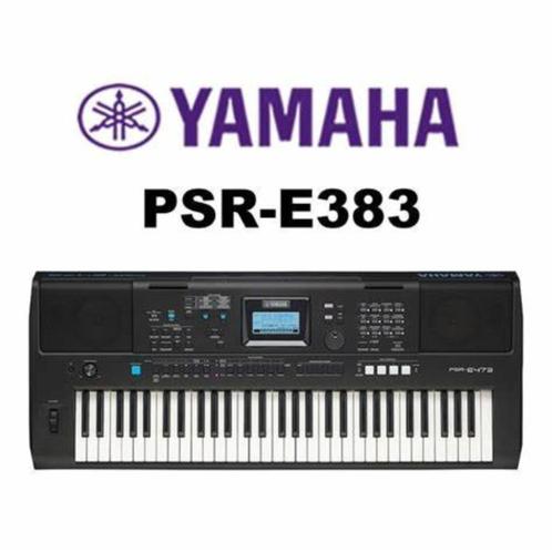 Yamaha PSR-E383 Keyboard, Muziek en Instrumenten, Keyboards, Nieuw, 61 toetsen, Yamaha, Aanslaggevoelig, Met standaard, Midi-aansluiting
