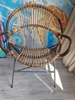 Vintage rotan kuipstoel, Ophalen of Verzenden, Zo goed als nieuw, Rotan