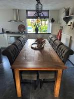 Grijze eetkamerstoel met gecapitonneerde rugleuning, Huis en Inrichting, Stoelen, Gebruikt, Ophalen of Verzenden, Vijf, Zes of meer stoelen