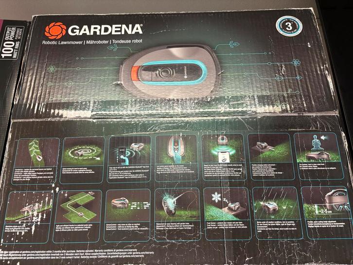Gardena Robotmaaier - in doos!, Tuin en Terras, Grasmaaiers, Zo goed als nieuw, Accu-grasmaaier, 30 t/m 39 cm, Cirkelmaaier, Mulchfunctie