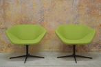 ZGANieuw! 2 groene stoffen Montis Ella design draaifauteuils, Huis en Inrichting, Fauteuils, Metaal, Montis, Design, Montis