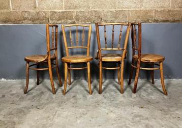 4 webbing bentwood stoelen Thonet 98 stijl Vintage brocante beschikbaar voor biedingen