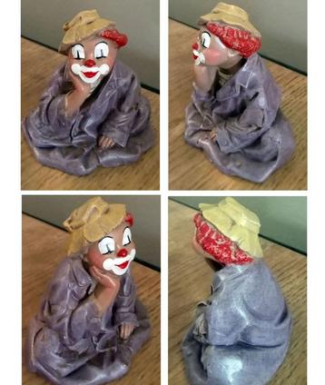 Vintage Handgeschilderd Clown Beeldje. beschikbaar voor biedingen