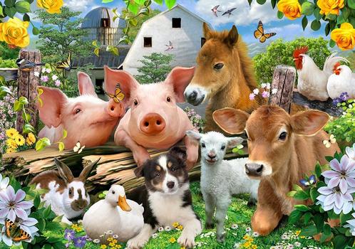 Boerderij Dieren behang, Koe, varken, lam, kip Muurdeco4kids, Kinderen en Baby's, Kinderkamer | Inrichting en Decoratie, Nieuw