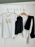 Setje zwart /wit t-shirt/vest/rokje/legging 122/128, Meisje, Ophalen of Verzenden, Zo goed als nieuw, Setje