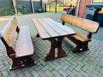 Houten Tuinmeubelset - Tafel & Banken, Ophalen of Verzenden, Nieuw, Rechthoekig, Hout