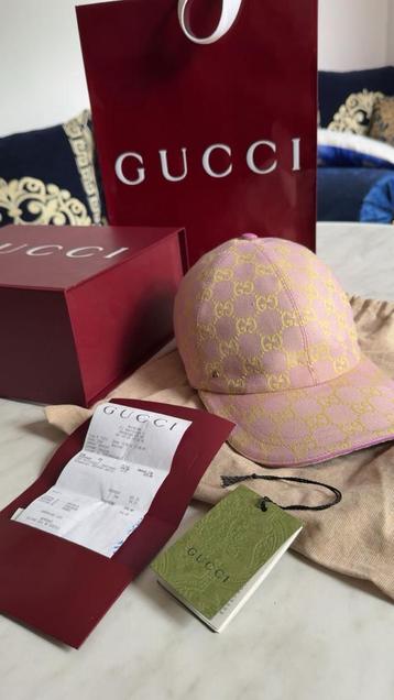 GUCCI canvas baseball pet roze/geel beschikbaar voor biedingen